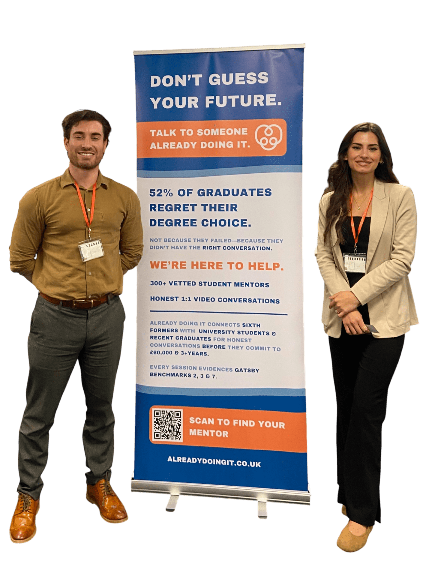 Dan Muratore and Maria Trumic at a sixth-form careers workshop